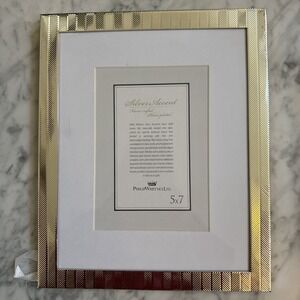 Photo Whitney Silver Plated Picture Frame Hand Polished Textured Stripes 5x7"